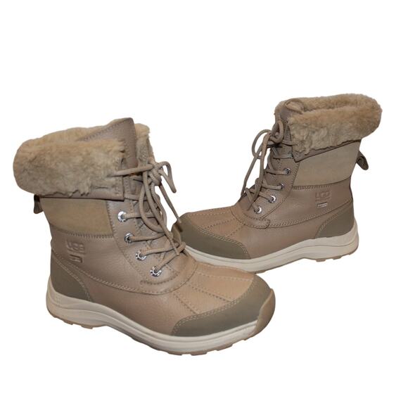 NEW UGG Women's ADIRONDACK III Leather Winter Waterproof‎ Boots MDSD BEIGE - Picture 1 of 11